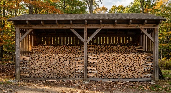 Укладка дров в Скоропусковском, улица Берёзовая, 23